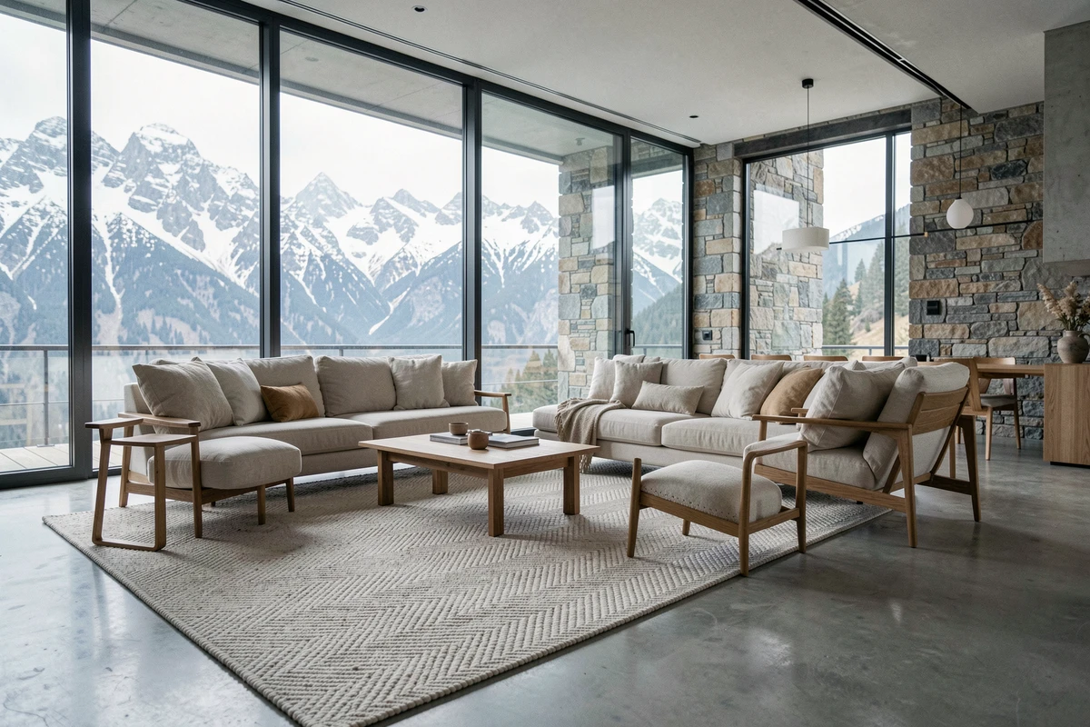 Appartement de luxe moderne en Andorre avec vue panoramique sur les montagnes enneigées des Pyrénées
