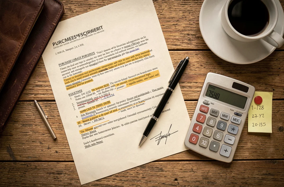 Calcul des frais de notaire sur un contrat immobilier pour marchand de biens