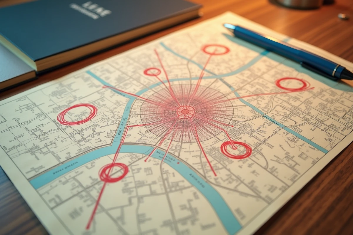 Carte de Montpellier annotée indiquant les zones et quartiers sensibles à connaître