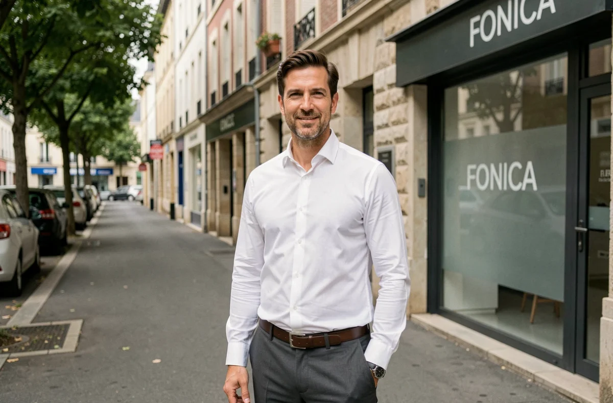 Agent immobilier Foncia Transaction devant l'agence d'Ermont dans le Val-d'Oise