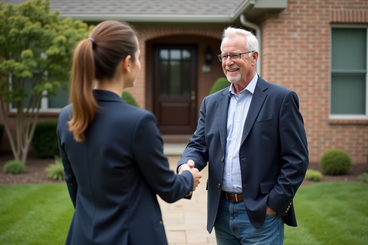 Homme senior serrant la main d